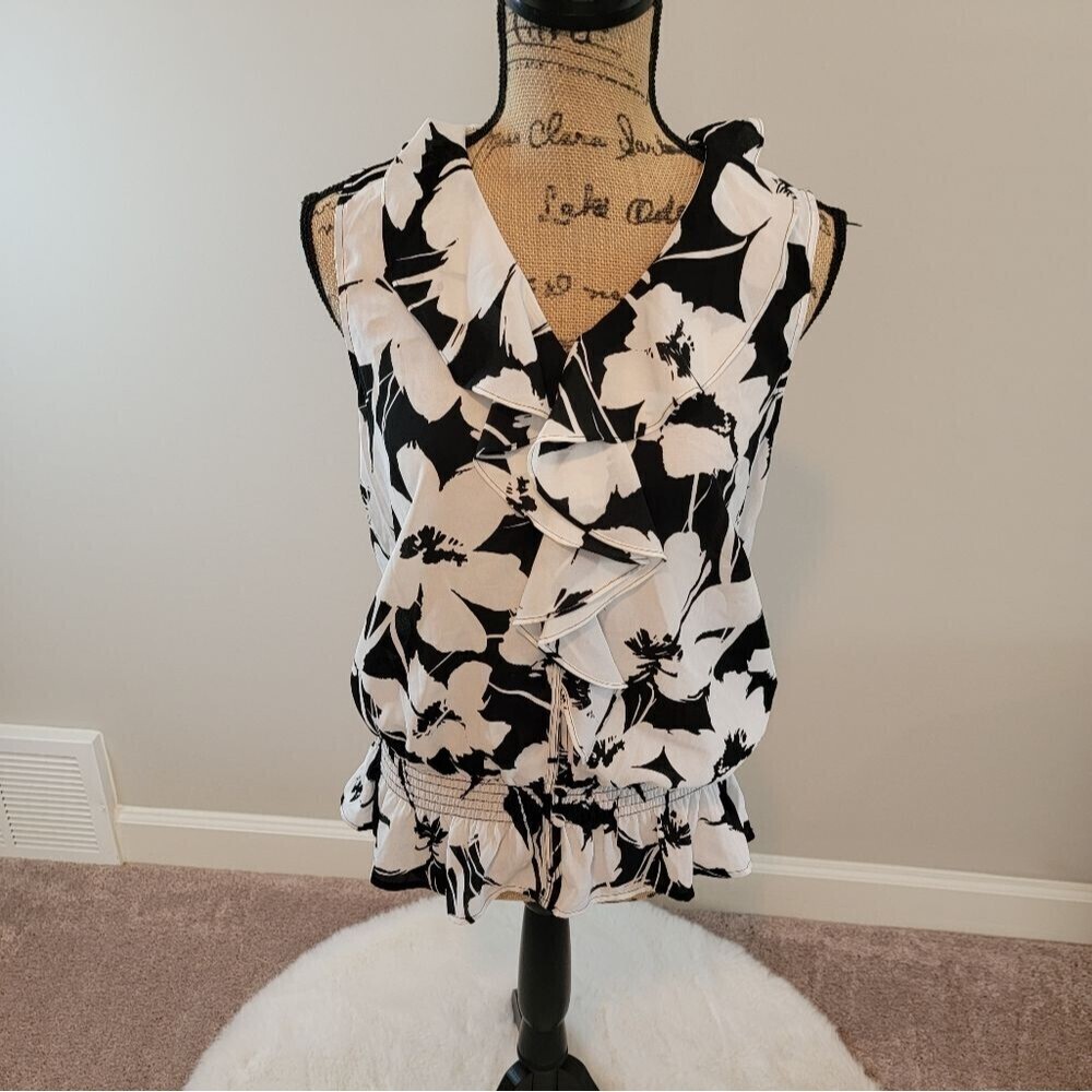 Karl Lagerfeld black white top - Picture 1 of 4